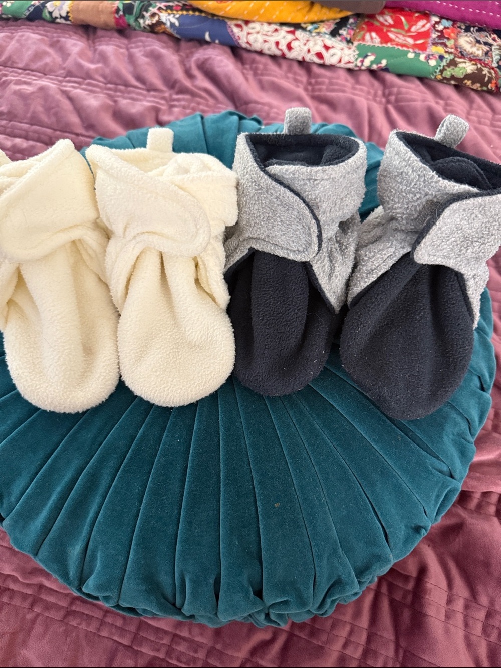 2 Pair Fleece Baby booties - size 2T